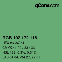 Color code: RGB 102 172 116 | qconv.com