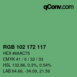 Color code: RGB 102 172 117 | qconv.com