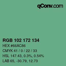 Color code: RGB 102 172 134 | qconv.com