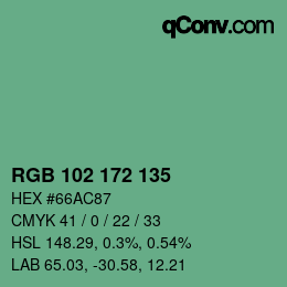 Color code: RGB 102 172 135 | qconv.com
