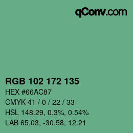 Color code: RGB 102 172 135 | qconv.com