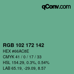 Color code: RGB 102 172 142 | qconv.com