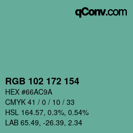 Color code: RGB 102 172 154 | qconv.com