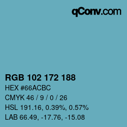 Color code: RGB 102 172 188 | qconv.com