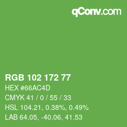 Color code: RGB 102 172 77 | qconv.com