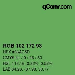 Color code: RGB 102 172 93 | qconv.com