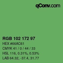 Color code: RGB 102 172 97 | qconv.com