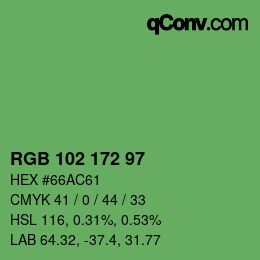 Color code: RGB 102 172 97 | qconv.com