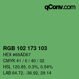 Color code: RGB 102 173 103 | qconv.com