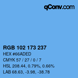 Color code: RGB 102 173 237 | qconv.com