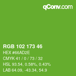Color code: RGB 102 173 46 | qconv.com