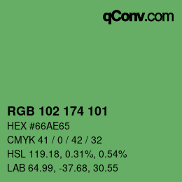 Color code: RGB 102 174 101 | qconv.com