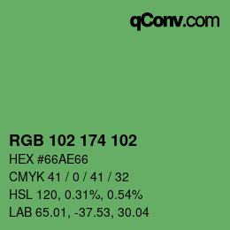 Color code: RGB 102 174 102 | qconv.com
