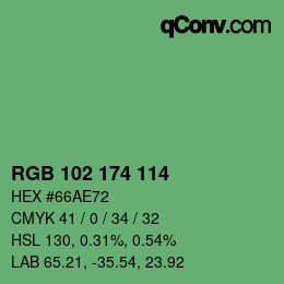 Color code: RGB 102 174 114 | qconv.com