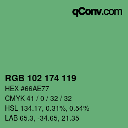 Color code: RGB 102 174 119 | qconv.com