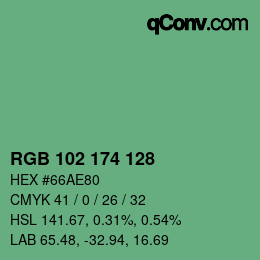 Color code: RGB 102 174 128 | qconv.com