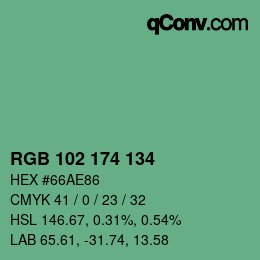 Color code: RGB 102 174 134 | qconv.com