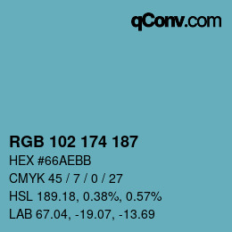 Color code: RGB 102 174 187 | qconv.com
