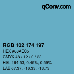 Color code: RGB 102 174 197 | qconv.com