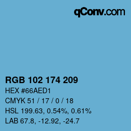 Color code: RGB 102 174 209 | qconv.com