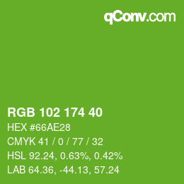 Color code: RGB 102 174 40 | qconv.com