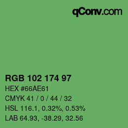Color code: RGB 102 174 97 | qconv.com