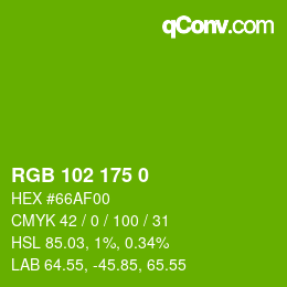 Color code: RGB 102 175 0 | qconv.com