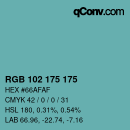 Code couleur: RGB 102 175 175 | qconv.com
