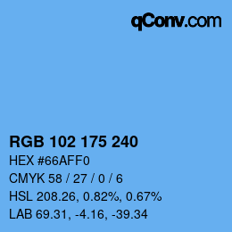 Color code: RGB 102 175 240 | qconv.com