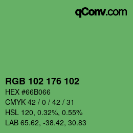 Color code: RGB 102 176 102 | qconv.com
