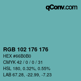 Color code: RGB 102 176 176 | qconv.com