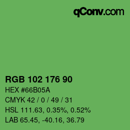Farbcode: RGB 102 176 90 | qconv.com