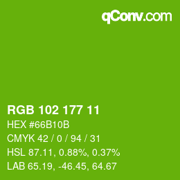 Color code: RGB 102 177 11 | qconv.com