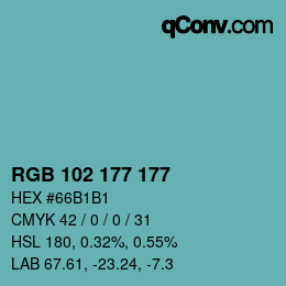 Color code: RGB 102 177 177 | qconv.com