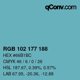 Color code: RGB 102 177 188 | qconv.com