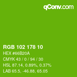 Color code: RGB 102 178 10 | qconv.com