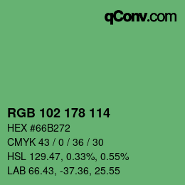 Color code: RGB 102 178 114 | qconv.com