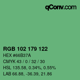 Código de color: RGB 102 179 122 | qconv.com