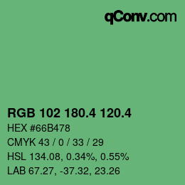 カラーコード: RGB 102 180.4 120.4 | qconv.com
