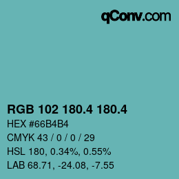 カラーコード: RGB 102 180.4 180.4 | qconv.com