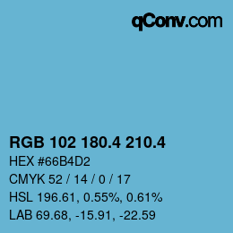 カラーコード: RGB 102 180.4 210.4 | qconv.com