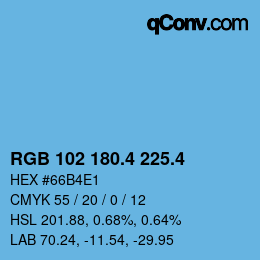 カラーコード: RGB 102 180.4 225.4 | qconv.com