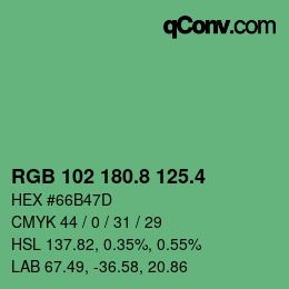 カラーコード: RGB 102 180.8 125.4 | qconv.com
