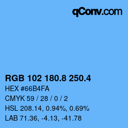 カラーコード: RGB 102 180.8 250.4 | qconv.com
