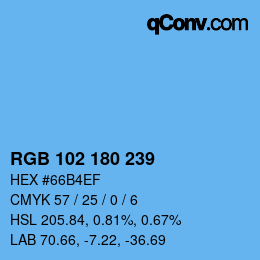 Color code: RGB 102 180 239 | qconv.com
