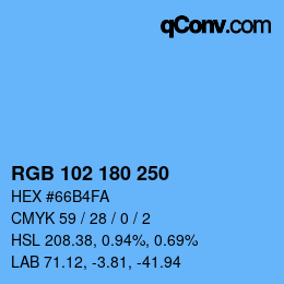 Color code: RGB 102 180 250 | qconv.com