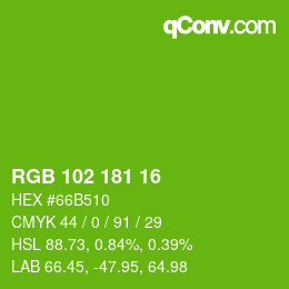 Color code: RGB 102 181 16 | qconv.com