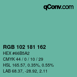 Farbcode: RGB 102 181 162 | qconv.com