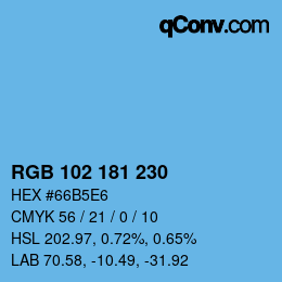 Color code: RGB 102 181 230 | qconv.com