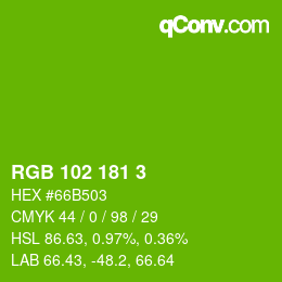 Color code: RGB 102 181 3 | qconv.com